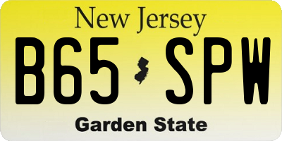 NJ license plate B65SPW