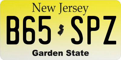 NJ license plate B65SPZ
