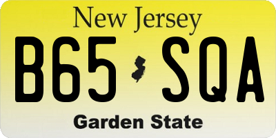 NJ license plate B65SQA
