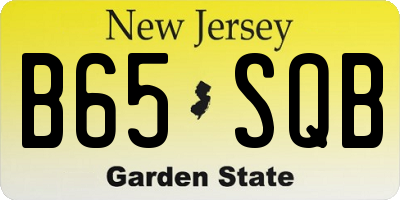 NJ license plate B65SQB