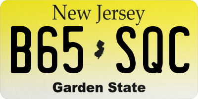 NJ license plate B65SQC
