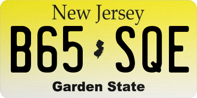 NJ license plate B65SQE
