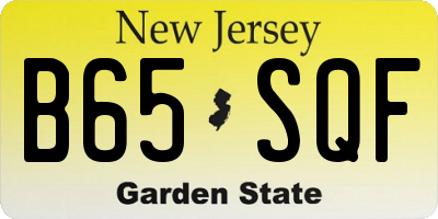 NJ license plate B65SQF