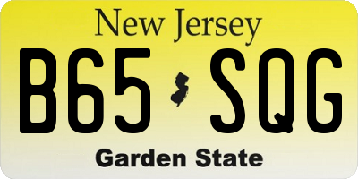 NJ license plate B65SQG