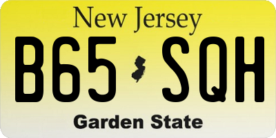 NJ license plate B65SQH