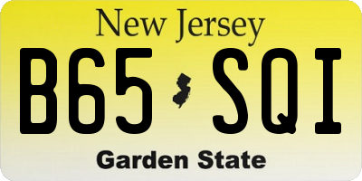 NJ license plate B65SQI