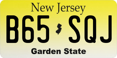 NJ license plate B65SQJ