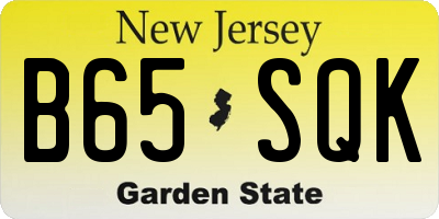 NJ license plate B65SQK