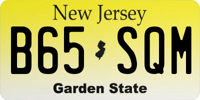 NJ license plate B65SQM