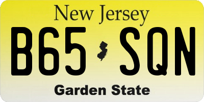 NJ license plate B65SQN