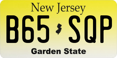 NJ license plate B65SQP