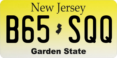 NJ license plate B65SQQ