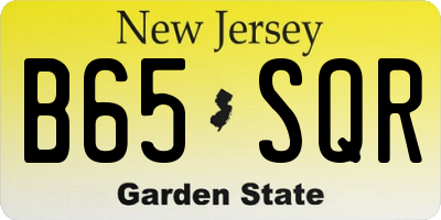 NJ license plate B65SQR