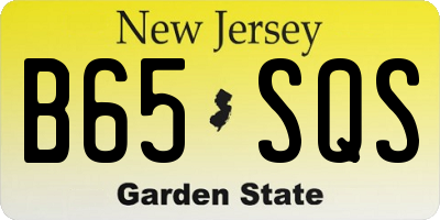NJ license plate B65SQS