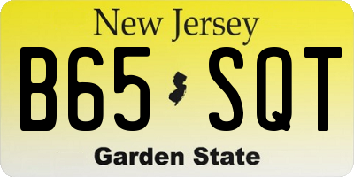 NJ license plate B65SQT