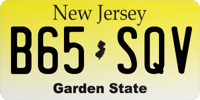 NJ license plate B65SQV