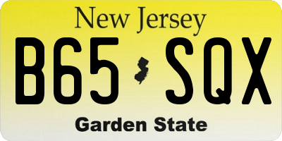 NJ license plate B65SQX
