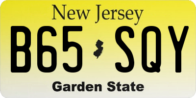 NJ license plate B65SQY