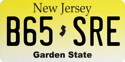 NJ license plate B65SRE