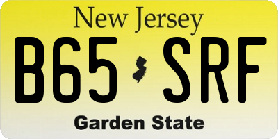 NJ license plate B65SRF