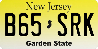 NJ license plate B65SRK