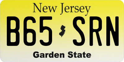 NJ license plate B65SRN