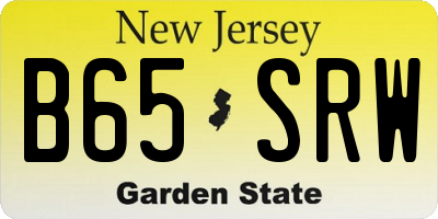 NJ license plate B65SRW