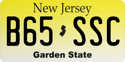 NJ license plate B65SSC