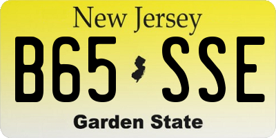 NJ license plate B65SSE