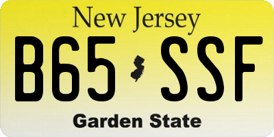NJ license plate B65SSF