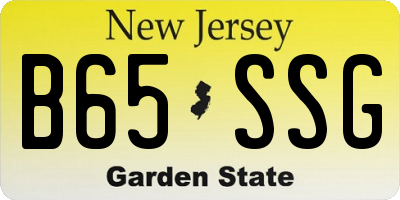 NJ license plate B65SSG