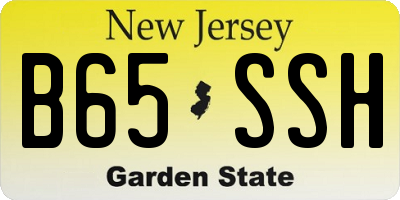 NJ license plate B65SSH