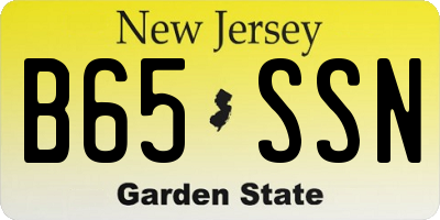 NJ license plate B65SSN