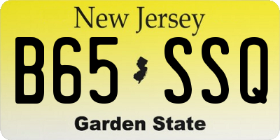 NJ license plate B65SSQ