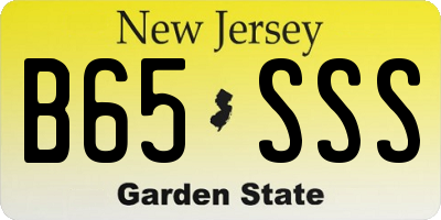 NJ license plate B65SSS