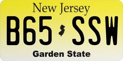 NJ license plate B65SSW