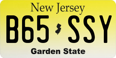 NJ license plate B65SSY