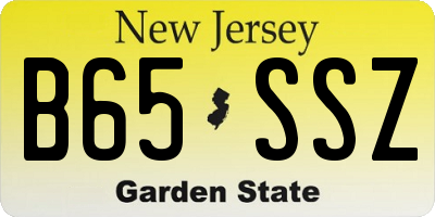 NJ license plate B65SSZ