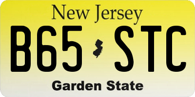NJ license plate B65STC
