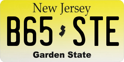 NJ license plate B65STE