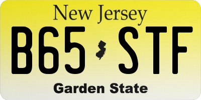 NJ license plate B65STF