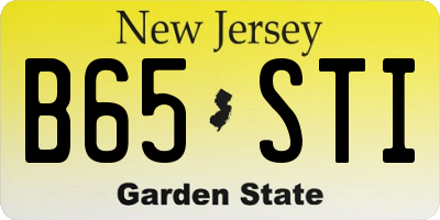 NJ license plate B65STI