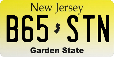 NJ license plate B65STN
