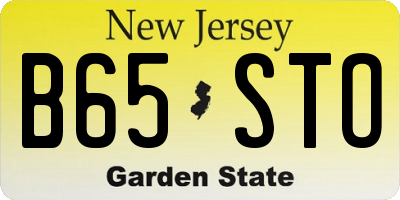 NJ license plate B65STO