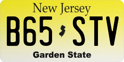 NJ license plate B65STV