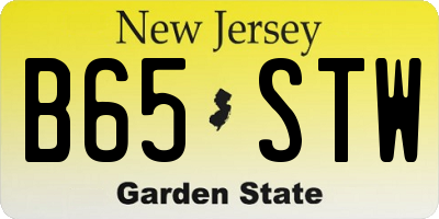 NJ license plate B65STW