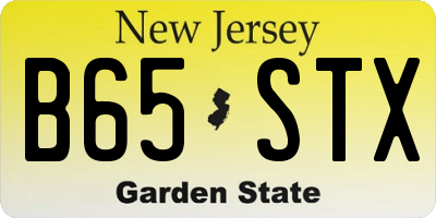 NJ license plate B65STX