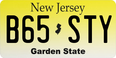NJ license plate B65STY