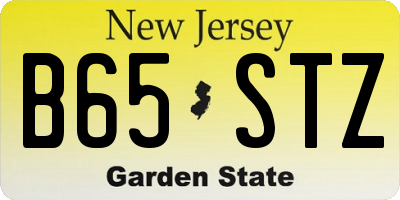 NJ license plate B65STZ