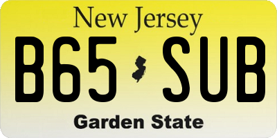 NJ license plate B65SUB